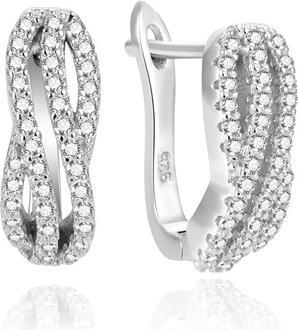 Agato - Elegant silver earrings with zircons AGT-E075FW