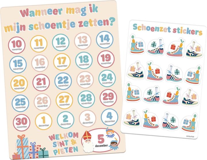 Productafbeelding Folat Aftelkalender - 'Wanneer mag ik mijn schoentje zetten?'- Sint en Pieten