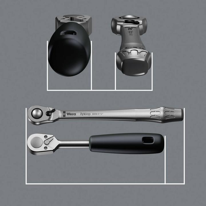 Actual product image Wera 8100 SC 8 Zyklop Metal Ratchet Set (11 mm, 17 mm, 19 mm, 12 mm, 15 mm, 14 mm, 16 mm, 13 mm, 18 mm, 10 mm)
