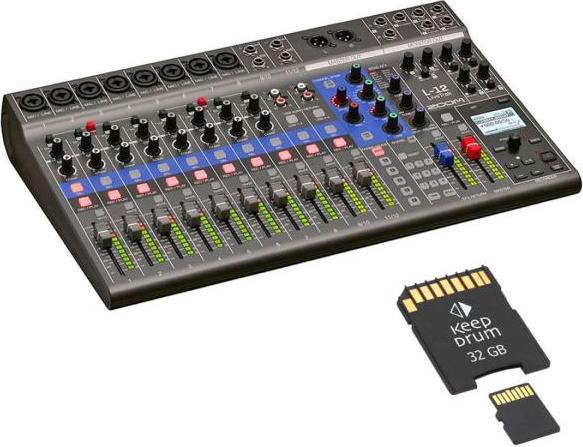 Zoom L-12 LiveTrak Digital Mischpult mit Speicherkarte (Studio- und Livemixer)