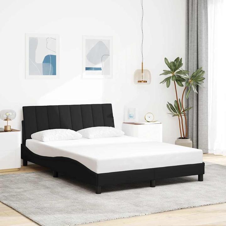 Produktbild VidaXL Bettgestell ohne Matratze Schwarz 140x190 cm Stoff Bettrahmen (135 x 190 cm)