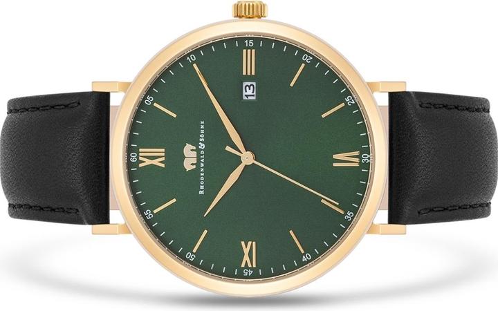 Produktbild Quarzuhr Adelsmann Echtleder Gelbgold - 34114 (Analoguhr, 42 mm)
