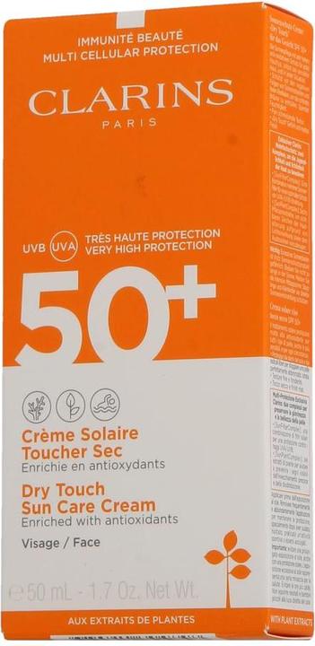 Image du produit Clarins Toucher sec (Crème solaire visage, SPF 50+, 50 ml, 71 g)