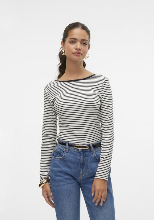 Actual product image Vero Moda Vmchloe Stripe Ls 2way Short Top Go Noos (L)