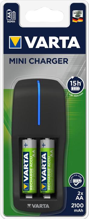 Immagine prodotto Varta Mini caricatore (2 pz., AA, 2100 mAh, Batteria + Caricabatterie)