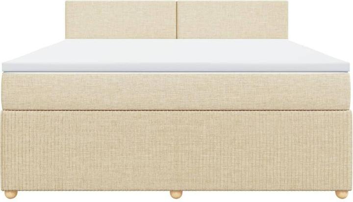 Produktbild VidaXL Boxspringbett Doppelbett Polsterbett Bett Matratze Creme 180x200cm Stoff (180 x 200 cm, 180 x 200 cm)