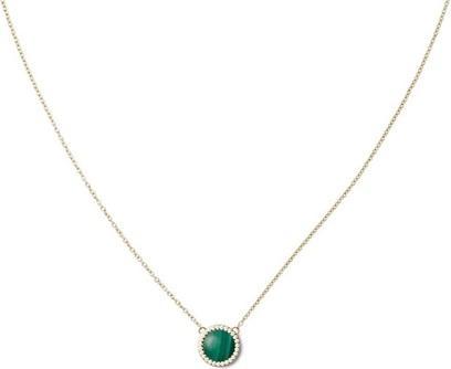Daniel Wellington Gold-Plated Necklace With Green Malachite And Crystals Audrey