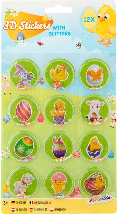 Immagine prodotto Grafix Adesivo 3D Pasqua con glitter, 12 pezzi. (12 x, 26 x 14 x 0,5 cm)
