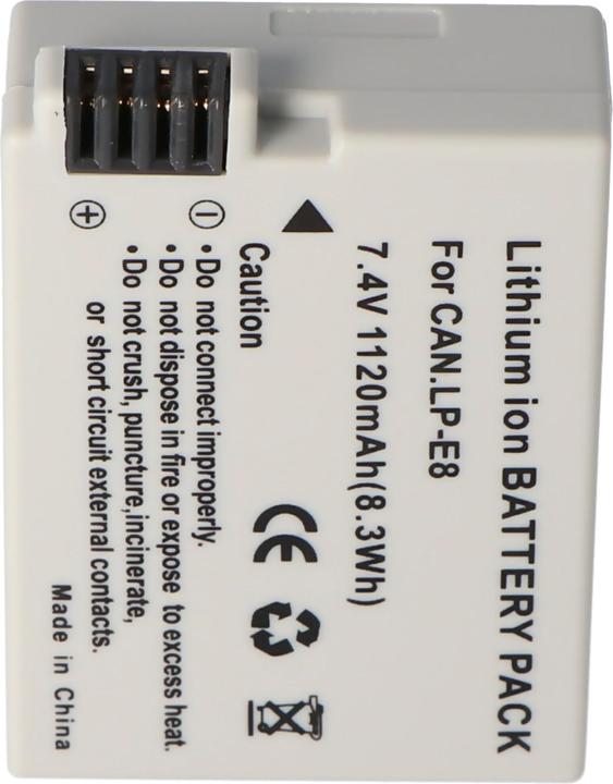 Actual product image AccuCell Akku Canon LP-E8, EOS 600D, Kiss X5, Rebel T3i (Camera battery)