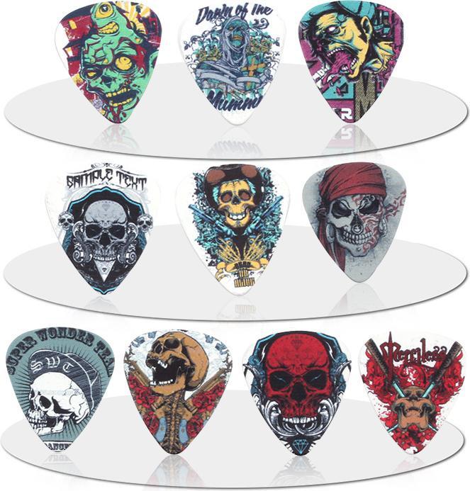 Produktbild JTI Totenkopf-Picks im 10er-Pack - Gitarrenzubehör (1 x, 0.71 mm)