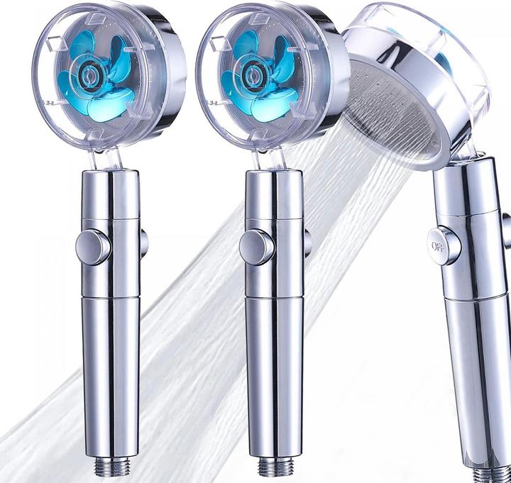 Produktbild Herzberg 2er-Set Wasserspar-Duschkopf mit Baumwollfilter und 360Â° Drehgelenk, 27 x Ã˜ 8 cm
