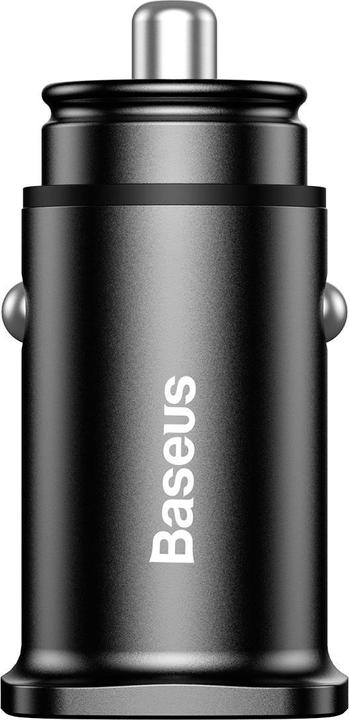 Image du produit Baseus Chargeur de voiture métallique carré USB/TypeC (30W)