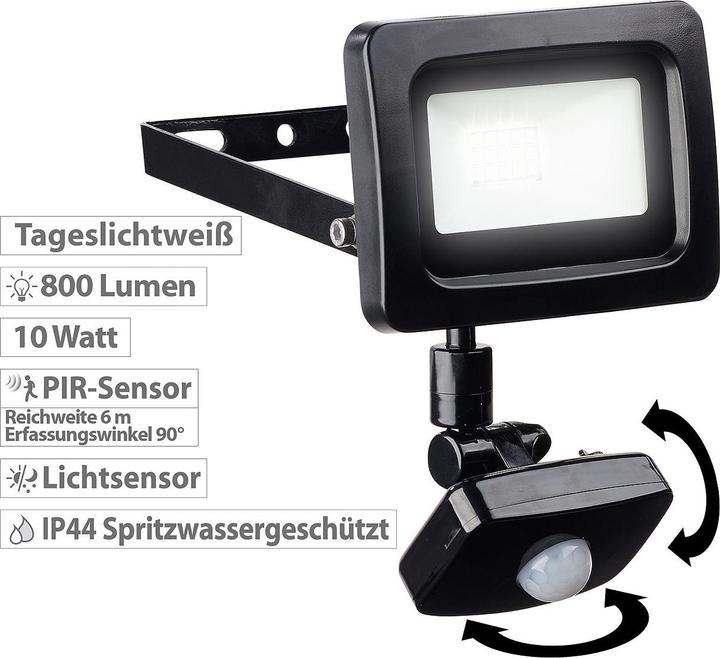 Immagine prodotto Luminea Mini proiettore LED con sensore PIR (800 lm, IP44)