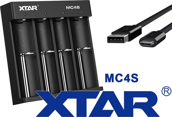 Xtar Quick charger for 1-4 Li-Ion and Ni/MH batteries, charger with USB charging cable, without mains (Battery + charger)