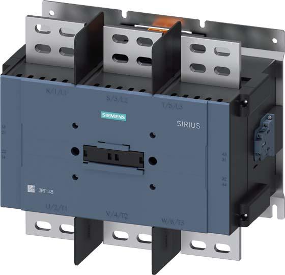 Siemens Contactor, AC-1, 1700 A, 3-pole, AC 100-240V, DC 100-220V, 2S+2Ö, drive electr... 3RT14856AP36