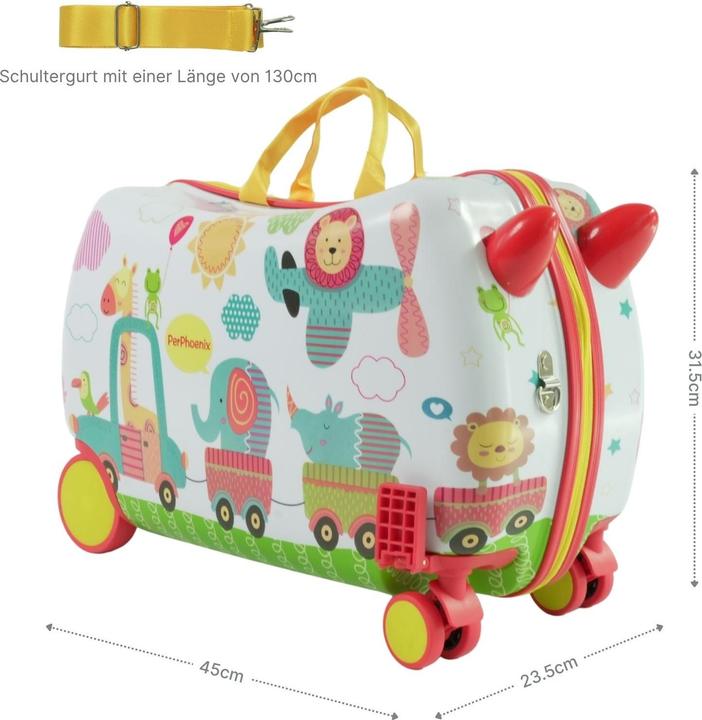 Produktbild Hermex Kinderkoffer Hartschalenkoffer Reisegepäck Kindertrolley Koffer (18 l, Handgepäck (bis 50l))