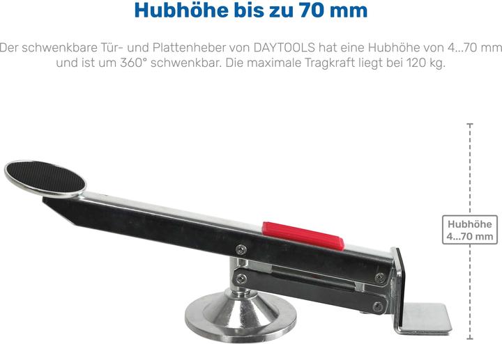 Produktbild Daytools Tür- und Plattenheber schwenkbar (120 kg)