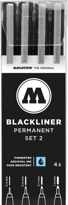 Molotow BLACKLINERSET2007 (Nero, 4 x)
