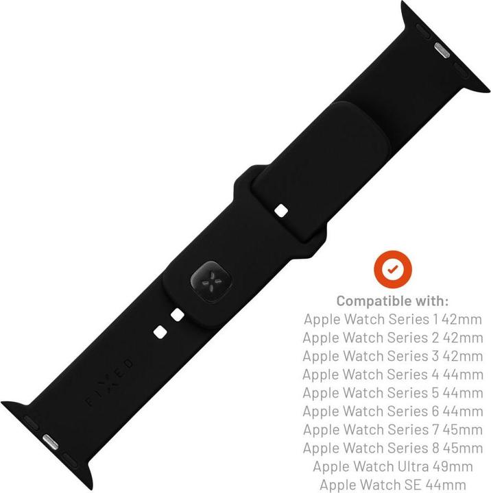 Actual product image Fixed Silicone rem SET til Apple Watch 42/44/45mm Sort