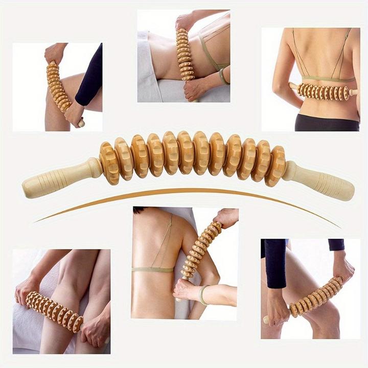 Immagine prodotto PhoneLook Naturholz Anti-Cellulite Massage-Roller für tiefe Muskeln und Gewebe, Lymphdrainage