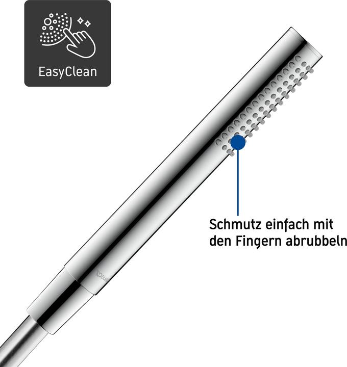 Produktbild Duravit Stabbrause rund, MinusFlow chrom (1 Strahlarten, 9.50 l/min)