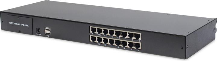 Produktbild Digitus Modulare Konsole mit 483cm 19Zoll TFT 16 Port Cat.5 KVM & Touchpad deutsche Tastatur RAL...