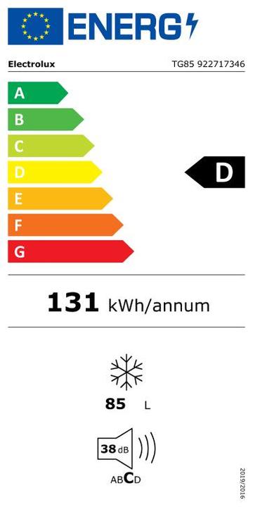 Energy Label Electrolux TG85 (Stand-alone, 85 l)