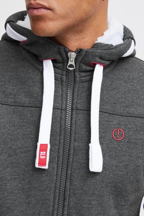 Actual product image Solid BenjaminZip Pile Men's Zip Up Sweater Zipper Jacket With Teddy Fleece With Hood With Teddy Fur (M)