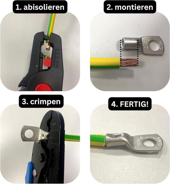Actual product image Kalitec 120 crimp connector range box box tubular cable lug set uninsulated 4-16mm² I Industrial quality