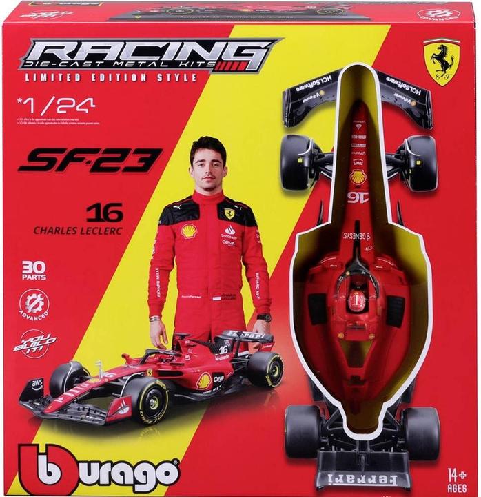 Produktbild Bburago F1 KIT Ferrari SF23 mit Helm, #16 Leclerc 1:24 Modellauto