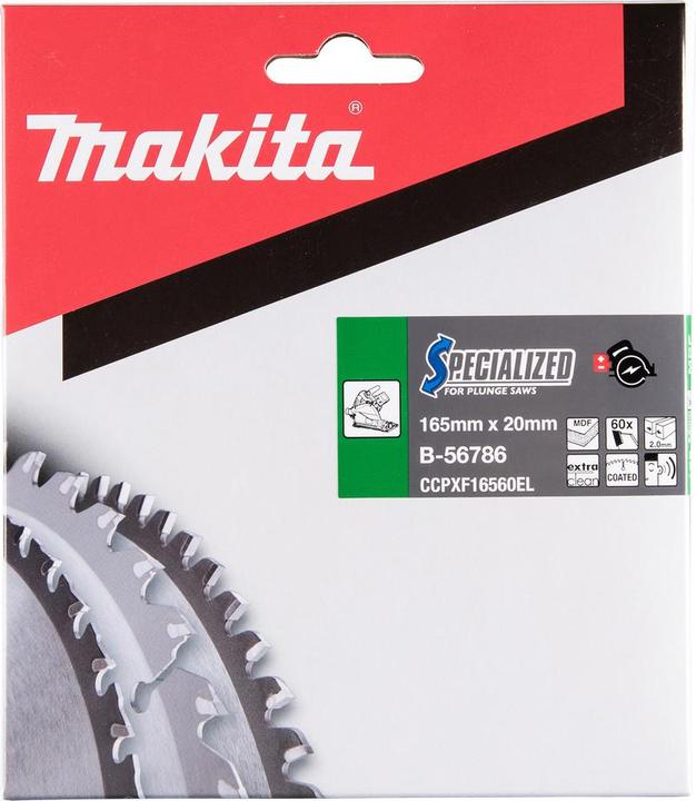 Actual product image Makita SPECIALIZED Saw blade 165x20x60Z