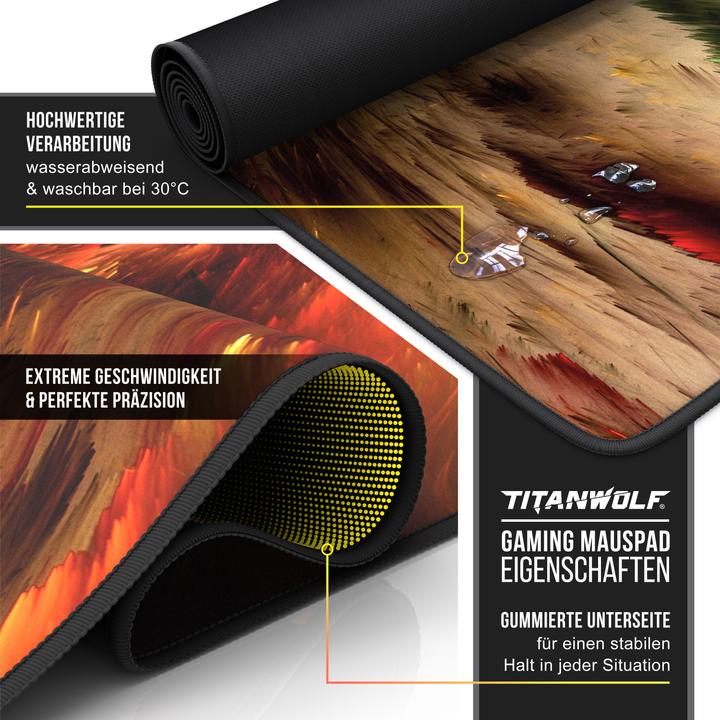 Actual product image Titanwolf Gaming Mouse Pad, 900 x 400mm XXL Mouse Pad - improves precision & speed (XXL)