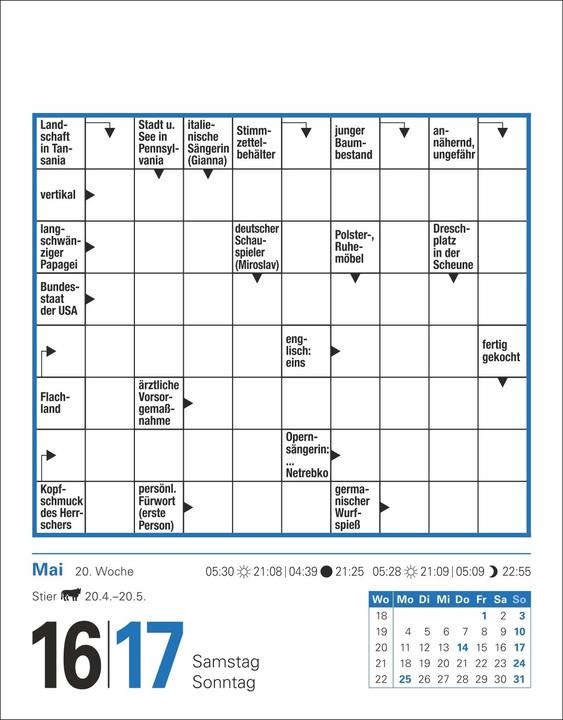 Produktbild Harenberg Kreuzworträtsel Tagesabreisskalender 2026 (Harter Einband, Deutsch)