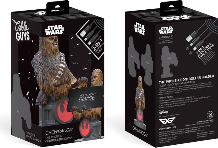 Produktbild Exquisite Gaming Star Wars: Chewbacca Cable Guy [20 cm] (PS5, PS4, Android, iOS, Xbox Series S, PC, Switch, Mac)