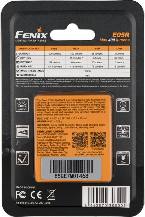 Produktbild Fenix E05R (6.80 cm, 400 lm)