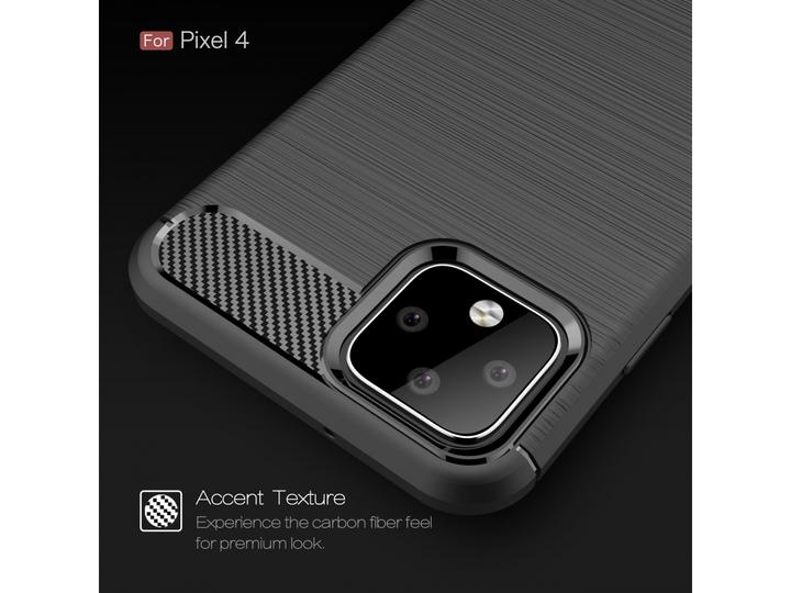 Actual product image Screenguard Google Pixel 4 Cover Carbon Brushed Soft TPU (Google Pixel 4)