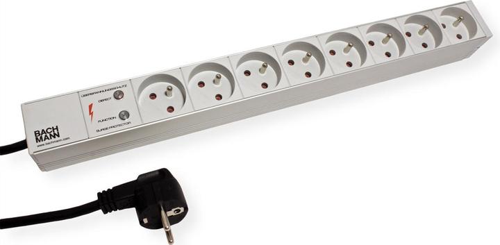 Productafbeelding Bachmann Stekkerdoos + Overspanningsbeveiliging-8 PC (8 x, CEE 7/3, CEE 7/5, 2 m)