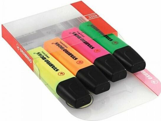 Actual product image STABILO BOSS ORIGINAL highlighter (Orange, Yellow, Green, Pink, 5 mm, 4 x)