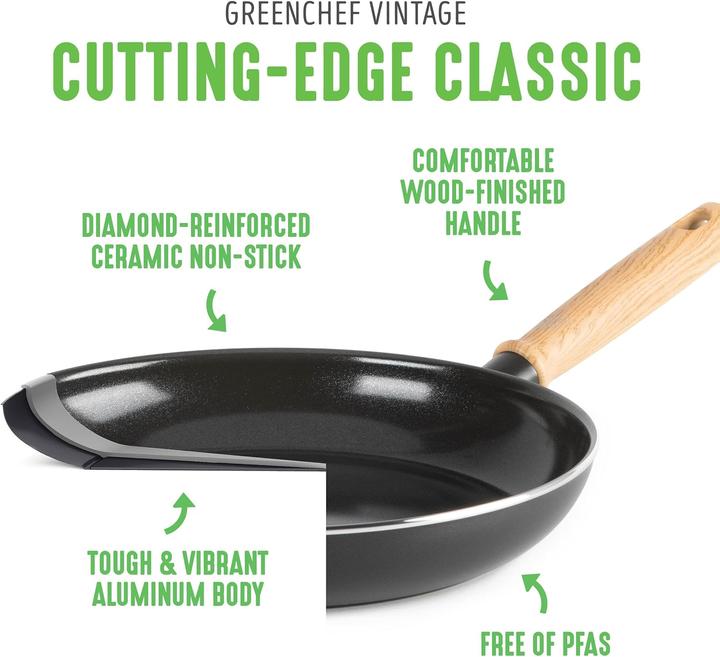 Image du produit Greenchef Poêle à wok vintage (24 cm, Wok, Aluminium)