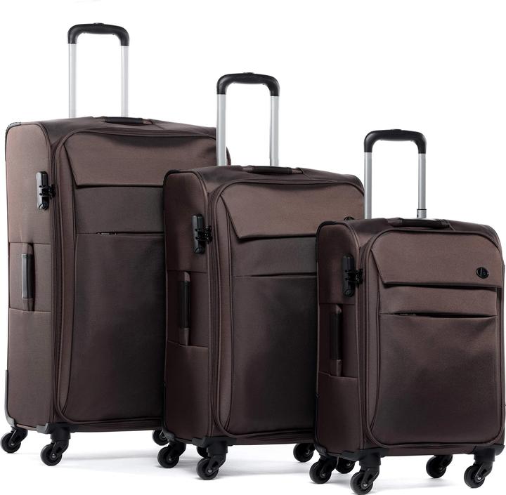 Fergé Suitcase set 3 pieces, café (100 l, Hand luggage (up to 50 litres), M (50 - 90l), L (90 - 115l))