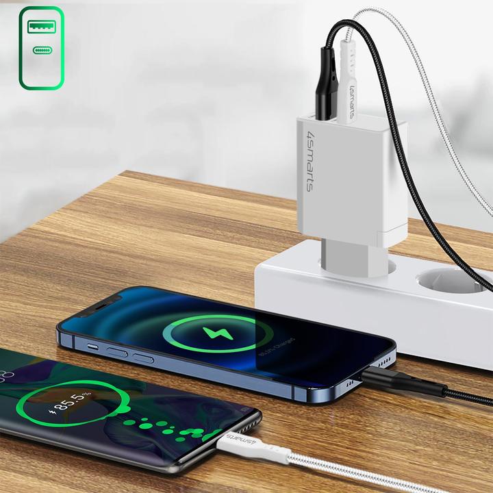 Actual product image 4smarts USB Wall Charger VoltPlug PD+QC 45W GaN USB-C / USB-C White (45 W)
