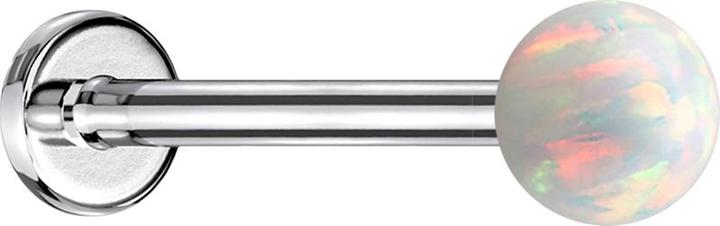 Image du produit Star Piercing Micro Labret argenté avec boule opale blanche (Acier chirurgical 316L, sans laiton)