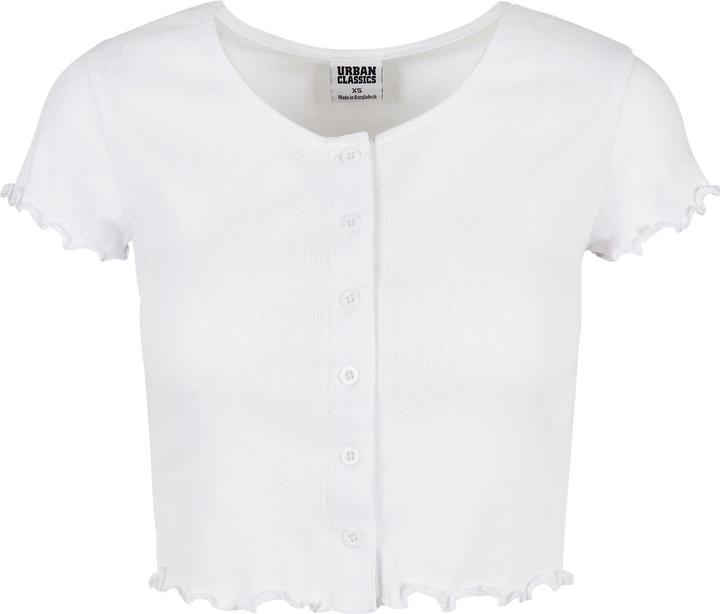 Actual product image Urban Classics Ladies Cropped Button Up Rib Tee (4XL)
