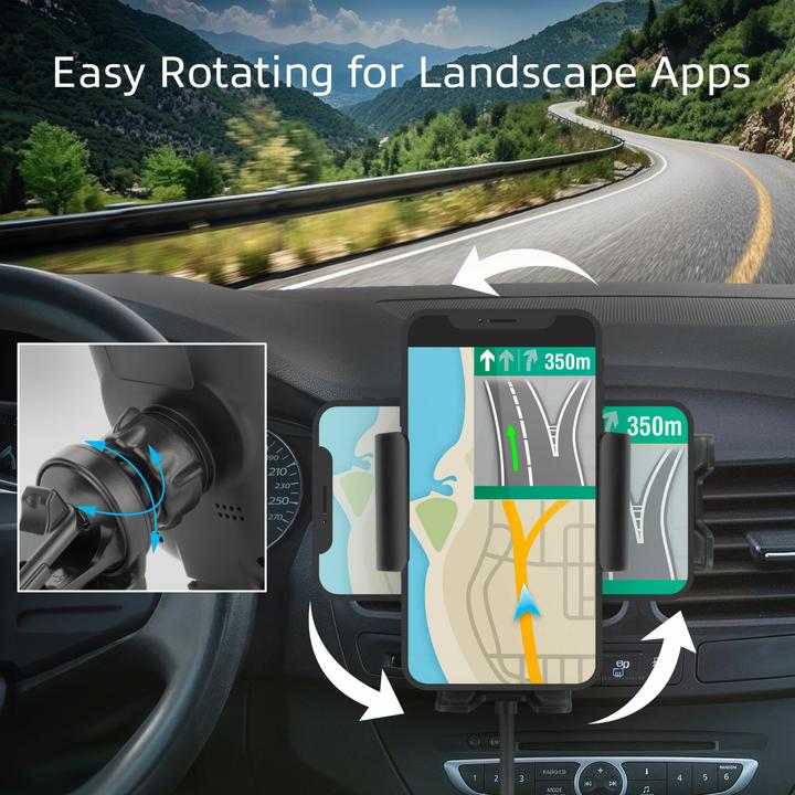 Immagine prodotto Supporto automatico per smartphone in auto con ricarica wireless
