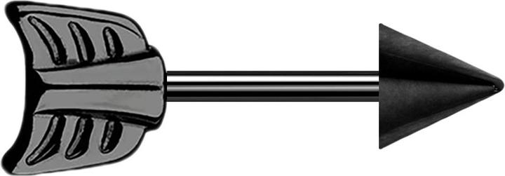 Image du produit Star Piercing Micro Barbell noir avec cône et flèche (Acier chirurgical 316L, sans laiton)