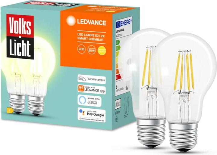 Produktbild Ledvance Volkslicht (E27, 60 W, 806 lm, 2 x, E)