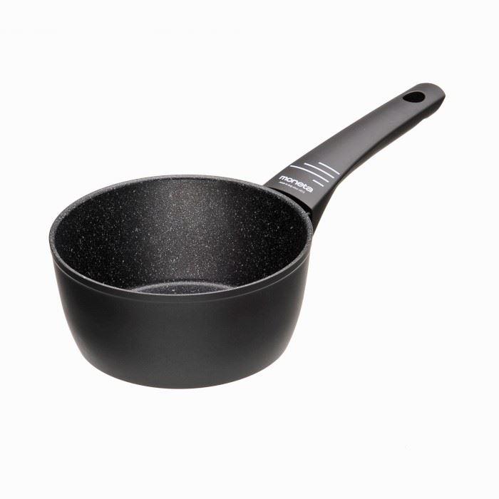 Actual product image Moneta Yes! Casserole 1 Handle, 16 cm, Artech Stone Ultra, Black (16 cm, Pan set + pot set, Aluminium)
