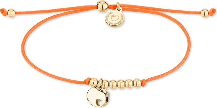 Cool Time Kids Stoffarmband mit Anhänger (20 cm, Edelstahl IP Gold)