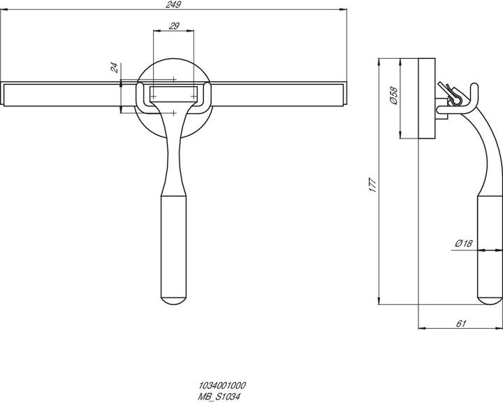 Produktbild Emco Duschwischer System 2 mit Halterung chrom 354500100