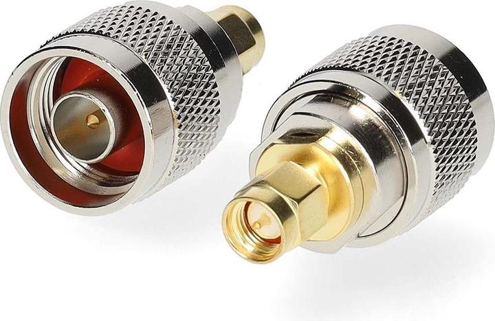 Produktbild Nedis SMA Adapter | SMA-Stecker | N Stecker | Vergoldet | 50 Ohm | Gerade | Kupfer | Gold / Silber | (Antennenkabel)